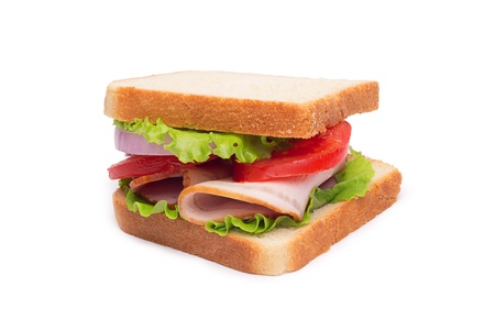 Sandwich with bacon and vegetablesの写真素材