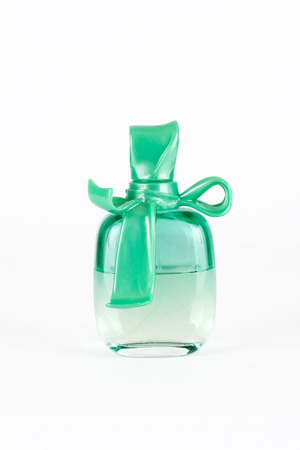 women's perfume in beautiful bottle isolatedの写真素材
