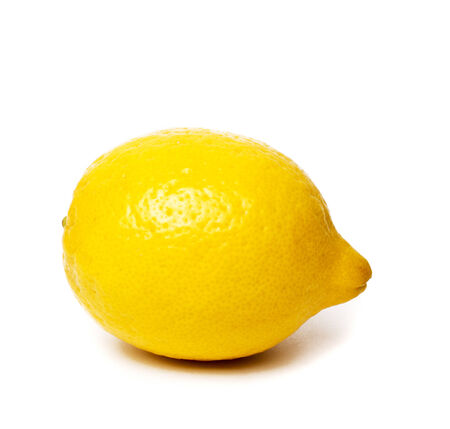 yellow ripe lemon over the white background (clipping path)の写真素材