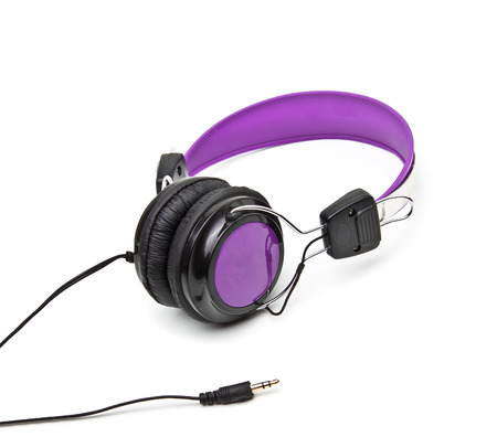 Wireless headphone isolated on whiteの写真素材