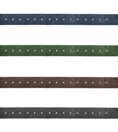 leather belts isolated on white backgroundの写真素材