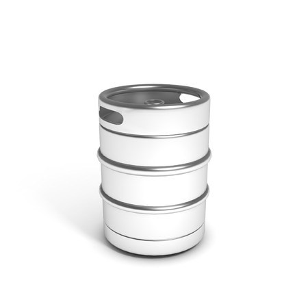Beer keg, isolated on white background 3d renderの写真素材
