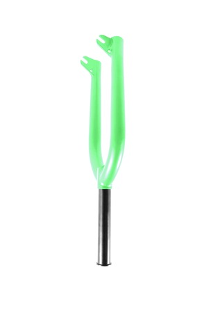 Bicycle fork isolated on whiteの写真素材