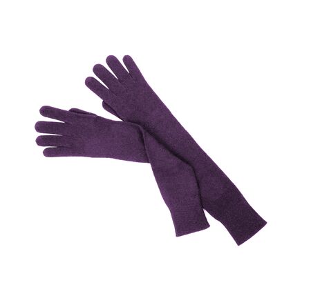 woman gloves isolated on whiteの写真素材