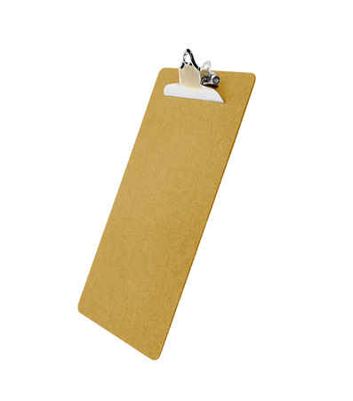 Wood Clipboard isolated on white backgroundの写真素材