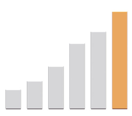 3d illustration golden Business Graph up
