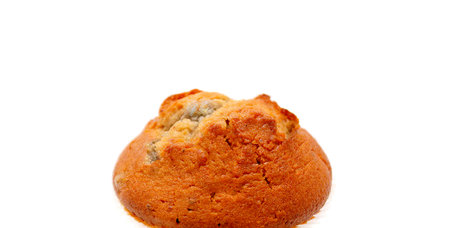 muffin close-up isolated on a white backgroundの写真素材