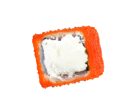 sushi rolls isolated on whiteの写真素材
