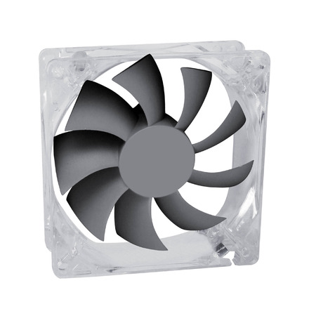 Computer fan isolated on white backgroundの写真素材