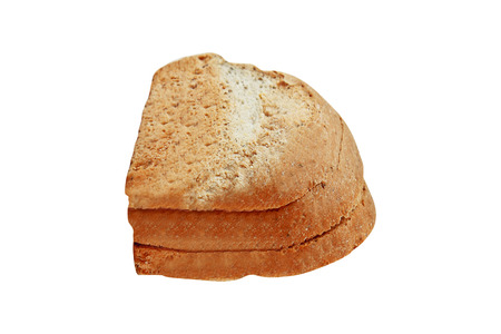 sliced bread isolated on white backgroundの写真素材