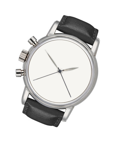 Silver wrist watch isolated