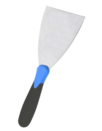 putty knife with plastic handle isolatedの写真素材