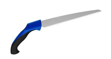 Hand saw isolated on whiteの写真素材