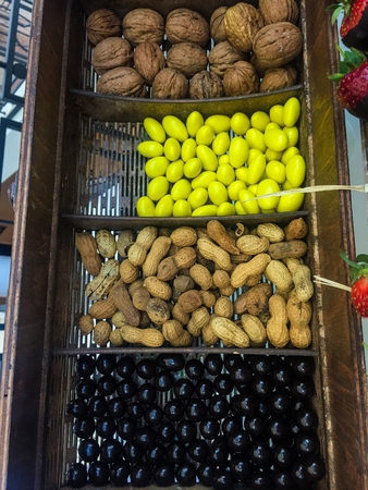 Peanuts and walnutsの写真素材