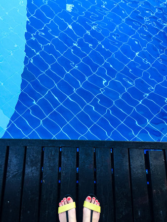 view on empty swimming pool