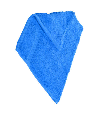 blue warm blanket isolated on whiteの写真素材