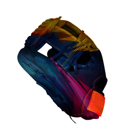 baseball glove isolated on whiteの写真素材