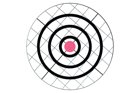 Paper target isolated on whiteの写真素材