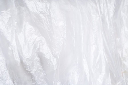 Close up seamless photo of white plastic bag.の写真素材