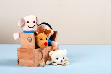 Collection of different kinds of children's toys. Child development and education concept.の写真素材