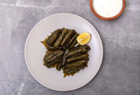 Top view photo of turkish wrap in the kitchen.の写真素材