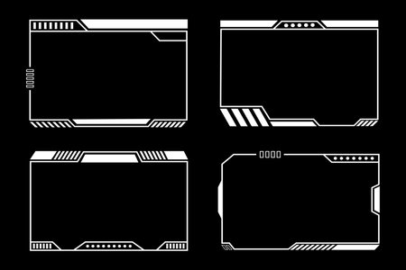 Futuristic High Tech Twitch Live Streaming Game Overlay Face Borderのイラスト素材