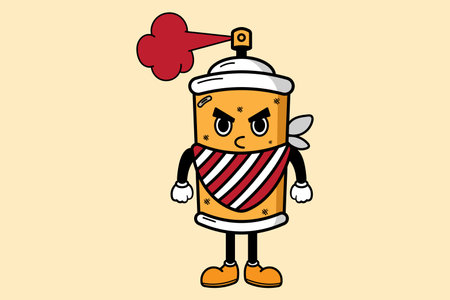 Cute Cartoon Aerosol Spray Character Mascot Vector Illustrationのイラスト素材