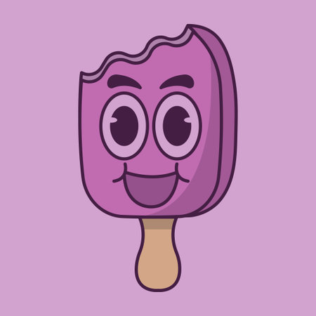 Cute ice cream cartoon design, vector illustrationのイラスト素材
