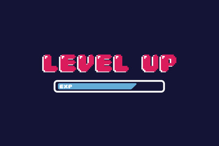 Vector illustration of loading bar with the word live up in pixel art styleのイラスト素材