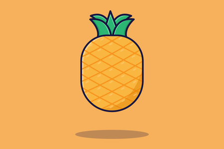 Pineapple fruit icon in flat design style. Vector illustrationのイラスト素材