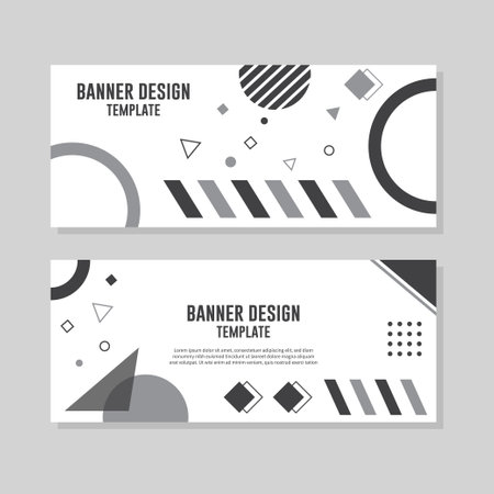 Abstract geometric banner design template. Vector illustrationのイラスト素材