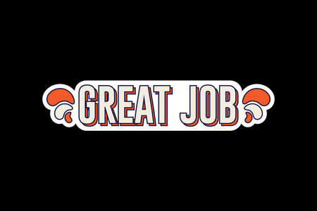 Great Job Typography Stickers Design. Graphic Design Elementのイラスト素材