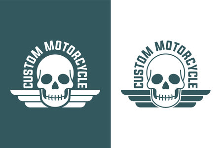 Retro Skull Motorbike Club Badge Emblem Illustrationのイラスト素材