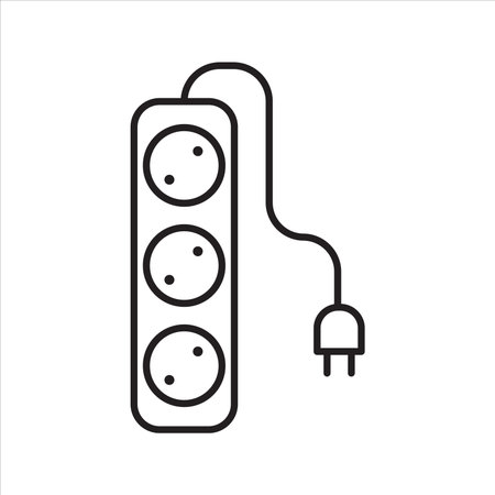 Power Extension Cord Line Design Elements Illustrationのイラスト素材
