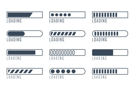 Loading Bar Progress Indicator Set UI UX Preloader Interface Elements
