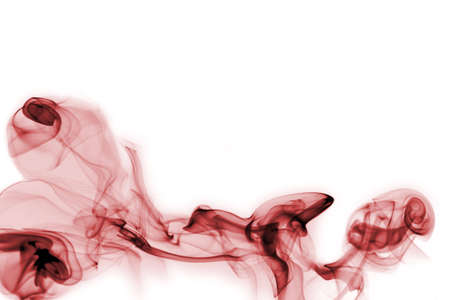 Red smoke on white backgroundの写真素材