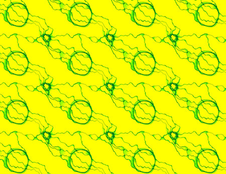 Background seamless pattern containing curved lines, irregular circles and abstract forms against a...