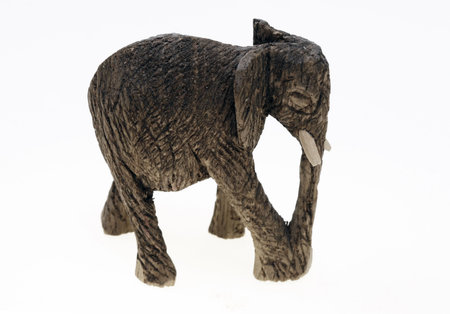 Wooden carving elephantの写真素材