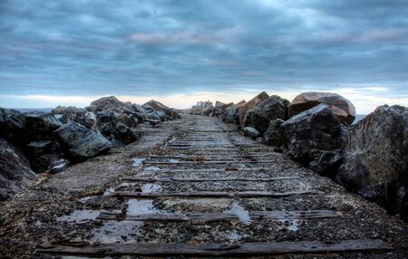 Early sunset at Coffs Harbour Pier Australiaの写真素材