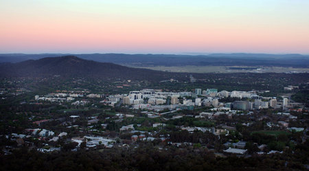 Sunset in the City of Canberra, Australia の写真素材
