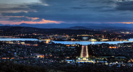 Sunset in the City of Canberra, Australia の写真素材