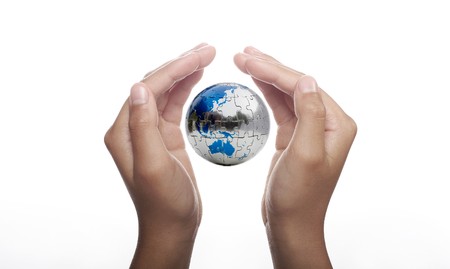 Caring for Earth and protecting our futureの写真素材