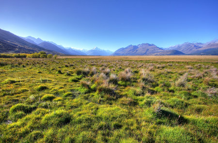 Mount Cook in New Zealand on a blue day