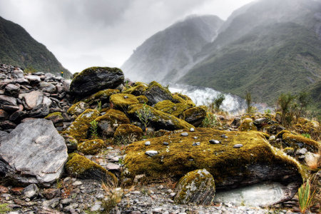 Fox Glacier on a cold day in New Zealand