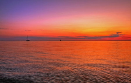 lakescape in Grand Bend in Ontario, Canadaの写真素材