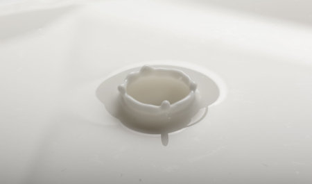 drop of milk falling into a bowl