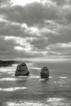 Scenic View along the Great Ocean Roadの写真素材