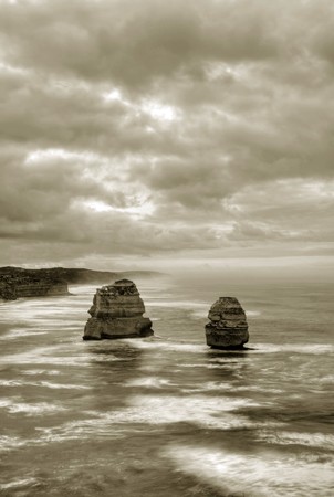 Scenic View along the Great Ocean Roadの写真素材