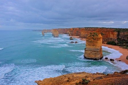 gibson steps and the twelve apostoles along great ocean roadの写真素材