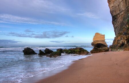 gibson steps and the twelve apostoles along great ocean roadの写真素材